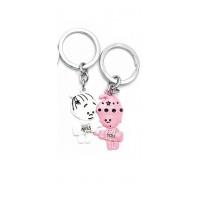 Брелоки для влюбленных (Q) Мальчик и девочка бело-розовые