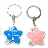Брелоки для влюбленных (Q) Звездочки сине-розовые