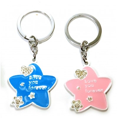 Брелоки для влюбленных (Q) Звездочки сине-розовые Брелоки для влюбленных (Q) Звездочки сине-розовые