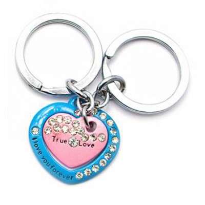 Брелоки для влюбленных (Q) Сердечки сине-розовые