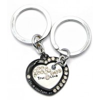 Брелоки для влюбленных (Q) Сердечки черно-белые