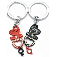 Брелоки для влюбленных (Q) Сердечки красный-черный