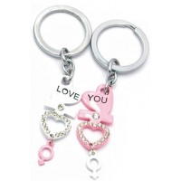 Брелоки для влюбленных (Q) Сердечки белый-черный