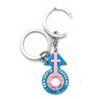 Брелоки для влюбленных (Q) Венера и Марс сине-розовые