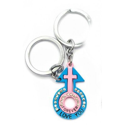 Брелоки для влюбленных (Q) Венера и Марс сине-розовые