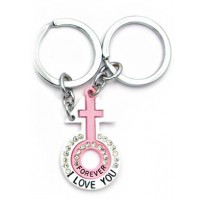 Брелоки для влюбленных (Q) Венера и Марс бело-розовые