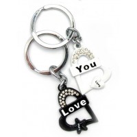 Брелоки для влюбленных (Q) Сердечки черно-белые