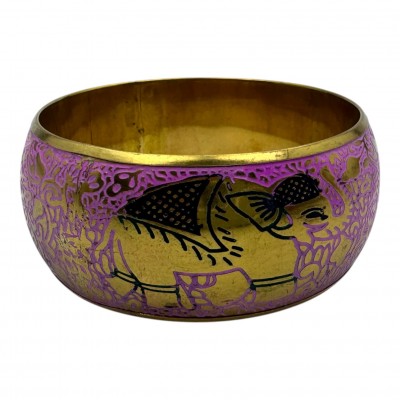 Браслет бронзовый с эмалью и гравировкой Слоны розовый (d-7,8 ; 6,5. h-3 см) Браслет бронзовый с эмалью и гравировкой Слоны розовый (d-7,8 ; 6,5. h-3 см)