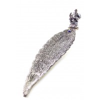 Подставка под благовония Ганеша серебрянная (29,5х6х5,5 см)(Непал)