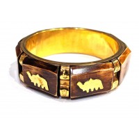 Браслет медный с костяными вставками Слоны