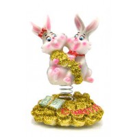 Кролики пара на пружинке (4 шт/уп)(10х6,5х5,5 см) Кролики пара на пружинке (4 шт/уп)(10х6,5х5,5 см)