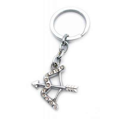 Брелок со стразами (S) "Лук со стрелой" (12 шт/уп)(19897) код 23809