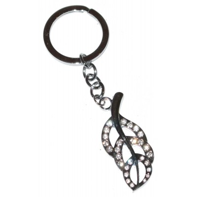 Брелок со стразами (S) "Листик" (12 шт/уп)(19897) код 23811