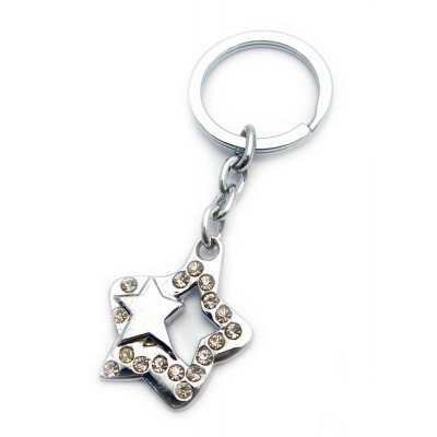 Брелок со стразами (S) "Звезда" (12 шт/уп)(19897) код 23815