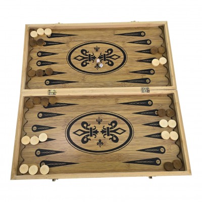 Нарды+шахматы из бамбука (48×48×1,9 см)