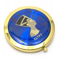 Зеркальце косметическое Египет  золото (d-7 см)(в коробке + чехольчик)