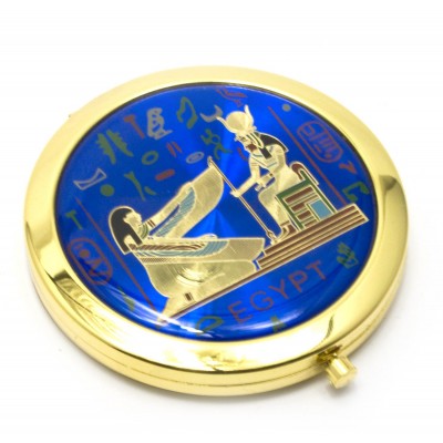Зеркальце косметическое Египет  золото (d-7 см)(в коробке + чехольчик)