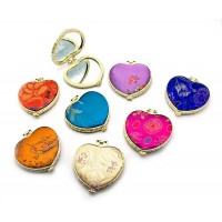 Зеркальце косметическое с вышивкой Сердечко (7х7х1 см)