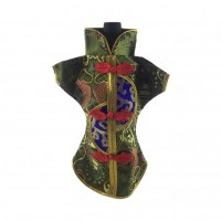 Чехол на бутылку зеленый Кимоно (28х25 см)