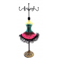 Подставка под бижутерию Манекен бирюзово-малиновая (27,5х7х10 см)