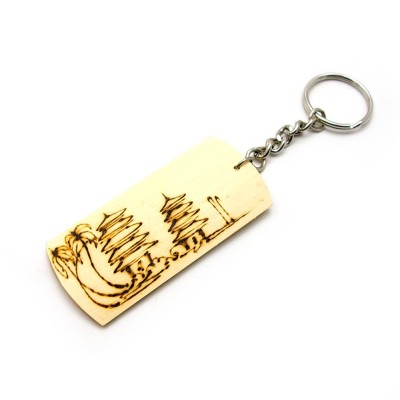 Брелок бамбуковый (I) (24 шт/уп)(KRU083) код 24381