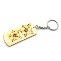 Брелок бамбуковый (I) Цветы (24 шт/уп)