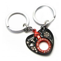 Брелоки  для влюбленных (Q) Сердца (469) черно-красный