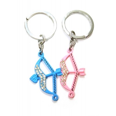 Брелоки  для влюбленных (Q) Лук со стрелами сине-розовые