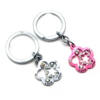 Брелоки  для влюбленных (Q) Цветочки бело-розовые