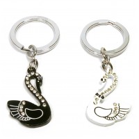 Брелоки  для влюбленных (Q) Лебеди черно-белые