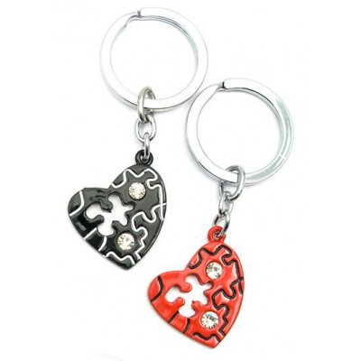 Брелоки для влюбленных (Q) Сердца (72) черный-красный Брелоки для влюбленных (Q) Сердца (72) черный-красный