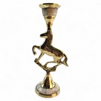 Подсвечник бронзовый с перламутром Конь (17х8х5,5 см)