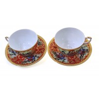 Сервиз фарфор сердце (2JBS108-1) 2 чашки +2 блюдца Красный (210 мл)