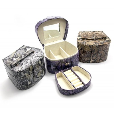 Шкатулка  для украшений змеиная кожа  (14,5х12х10 см)(WE1025) код 25233