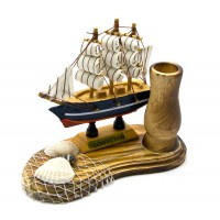 Модель парусника с подставкой для ручек (14х10,5х7 см)