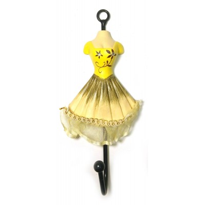 Вешалка-ключница для одежды Манекен желтый (28х13х13 см)