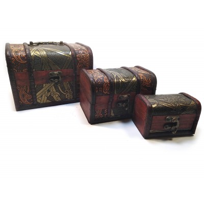 Сундучки набор 3 шт. (18х13,5х13,5см 14х9х9,5 см 10х6,5х6,5 см)C