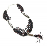 Бусы из бисера с костянными вставками (43 см)