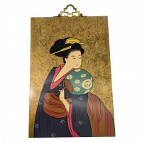 Картина Гейша с круглым веером (30 х 20 х 0,9 см)