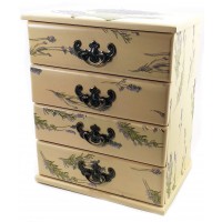 Шкатулка-комод Лаванда желтая массив дерева (22.5x15x26см.)