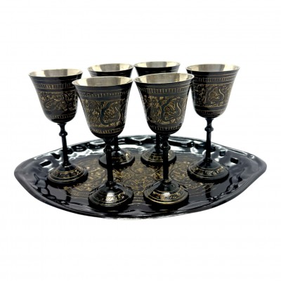 Рюмки бронзовые черные (h-12,8 см)(н-р 6шт/75мл.)