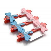 Украшалочки Стрекозы прищепка дерево(н-р 6 шт) ЦЕНА ЗА НАБОР