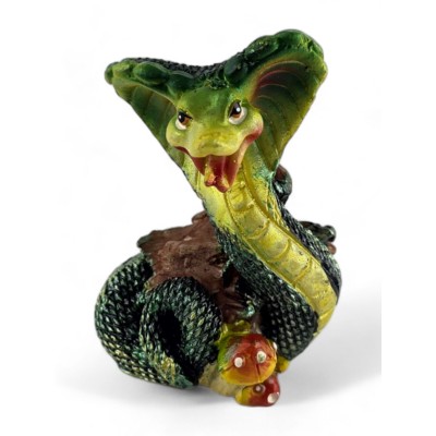 Змея-Кобра на пне (6,5х4,5х3,5 см)