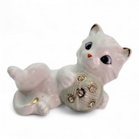 Котенок с клубком фарфор (9,5х6х5,5 см)
