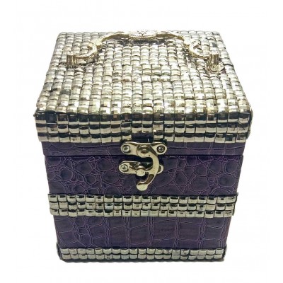 Шкатулка для бижутерии фиолетовая (12,5х12,5х12,5 см)