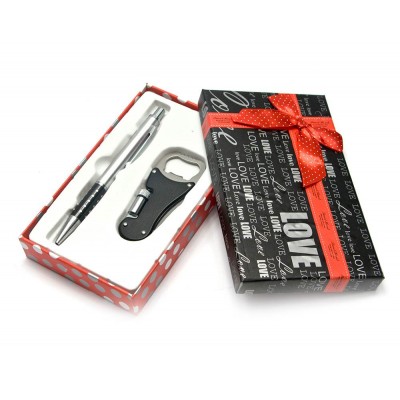 Ручка с открывашкой ножем фонариком набор (16,5х10х3 см)(MH608) код 26396