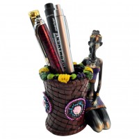 Африканка с корзиной, подставка под ручки (12,5х11,5х7 см)