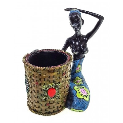 Африканка с корзиной, подставка под ручки (16х12,5х9см)A