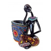 Африканка с корзиной, подставка под ручки(16х12,5х9см)C Африканка с корзиной, подставка под ручки(16х12,5х9см)C