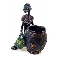 Африканка с корзиной, подставка под ручки (16х12,5х9см)D